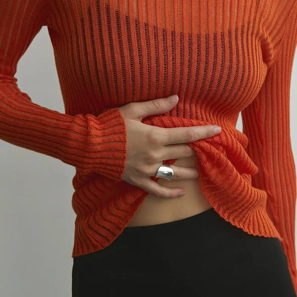 VM – Transparante Longsleeve met Streeppatroon
