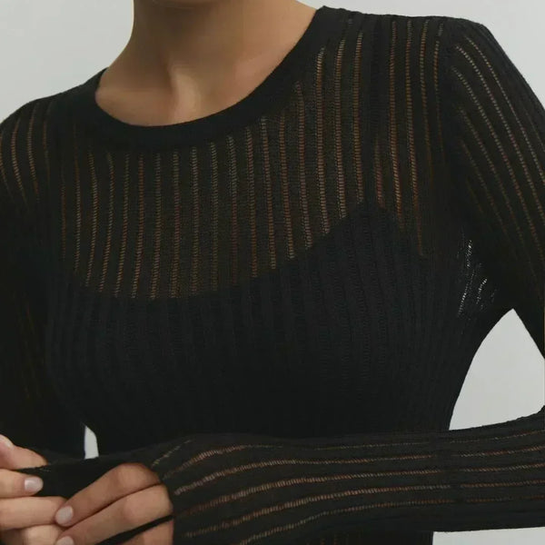 VM – Transparante Longsleeve met Streeppatroon