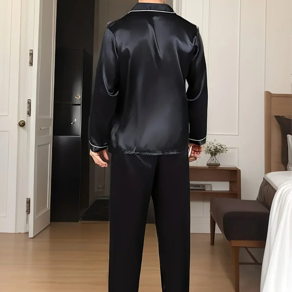 VM – Luxe Satijnen Pyjama Set voor Heren – Zijdezacht & Stijlvol