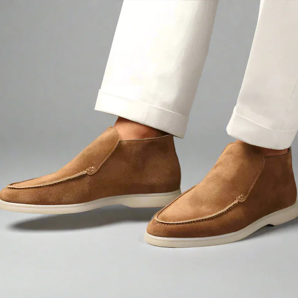 VM – Enkelhoge loafers met suède-look en minimalistische afwerking