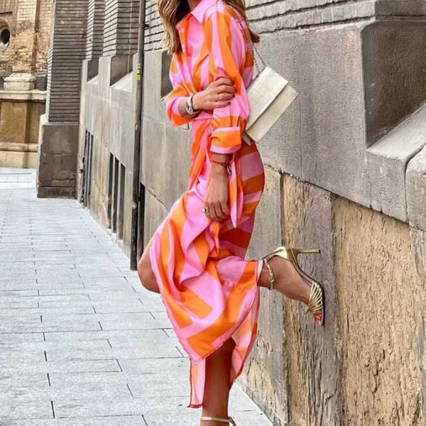 VM – Gestreepte Wikkeljurk – Elegant & Comfortabel