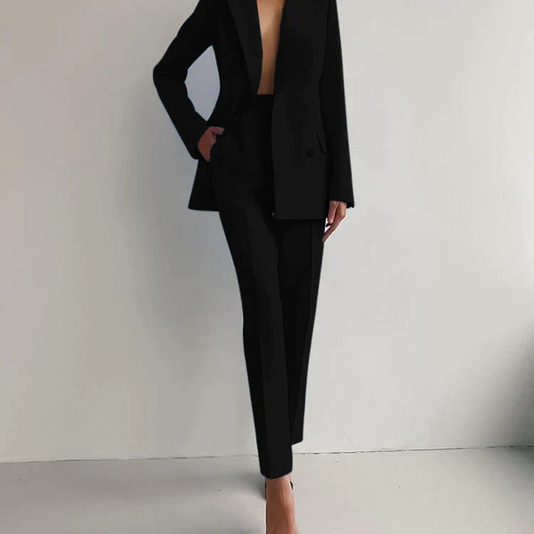 VM – Tweedelige Dames Set met Blazer en Slank Gesneden Broek