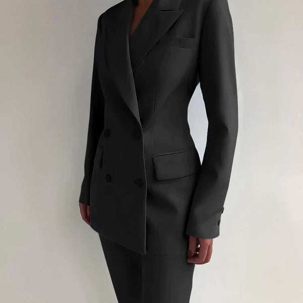 VM – Tweedelige Dames Set met Blazer en Slank Gesneden Broek