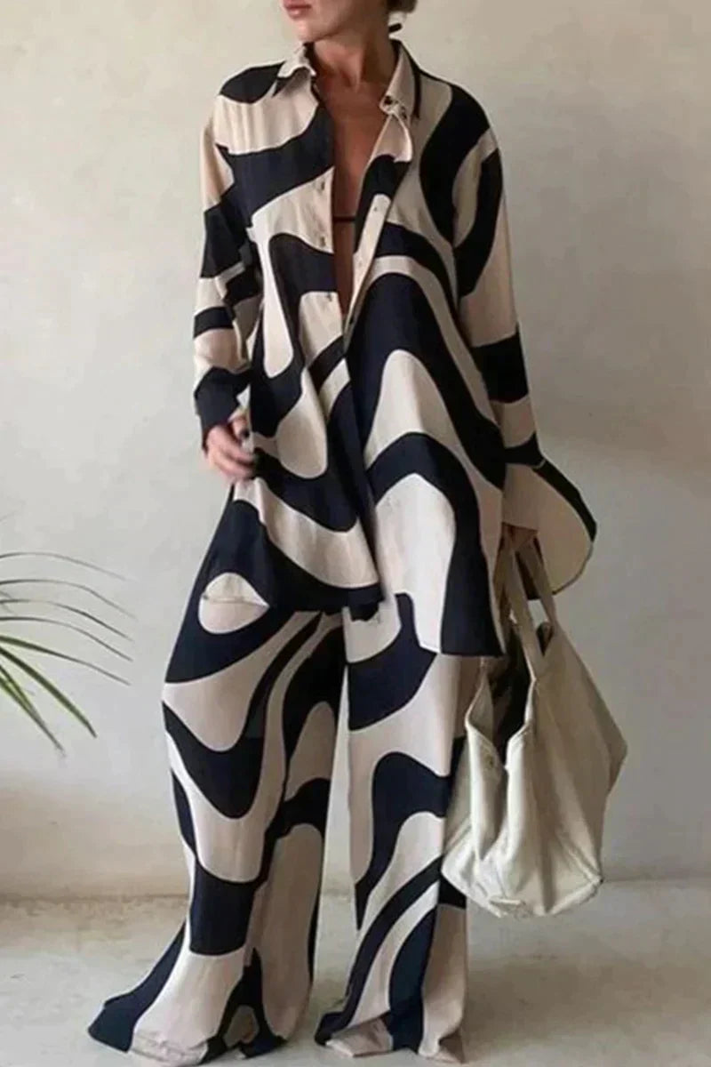 VM – Dames Tweedelige Set met Abstracte Print