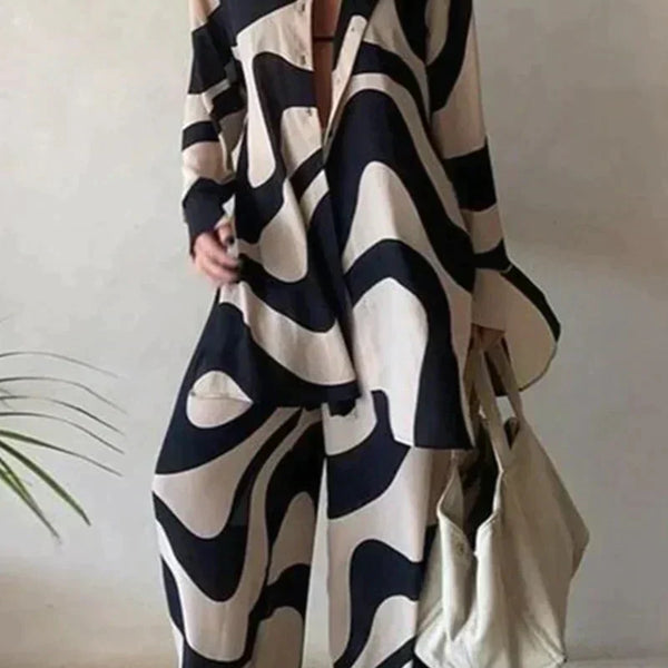 VM – Dames Tweedelige Set met Abstracte Print