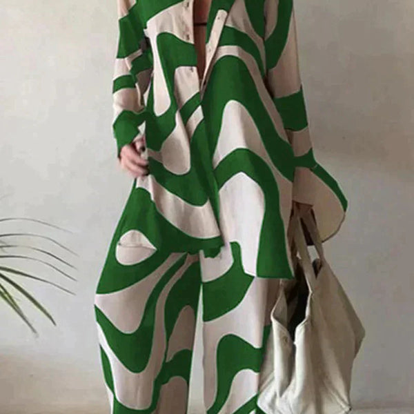 VM – Dames Tweedelige Set met Abstracte Print