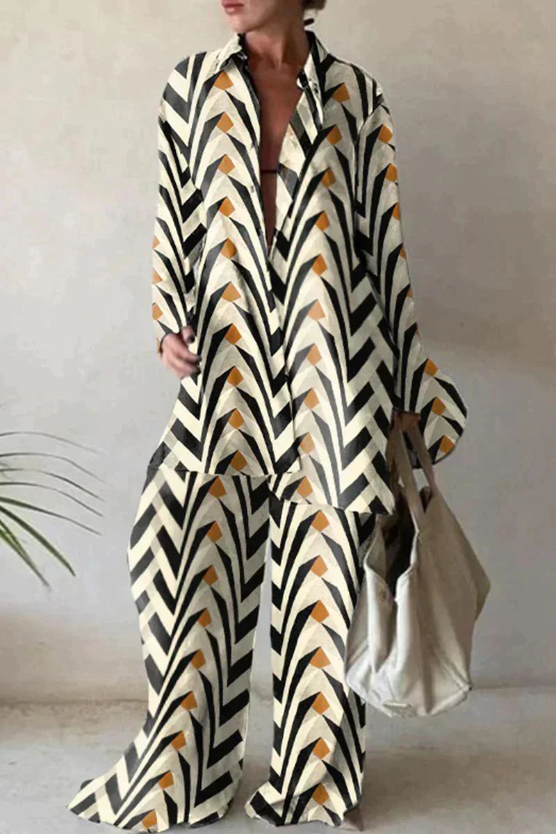 VM – Dames Tweedelige Set met Abstracte Print