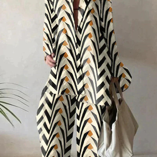 VM – Dames Tweedelige Set met Abstracte Print