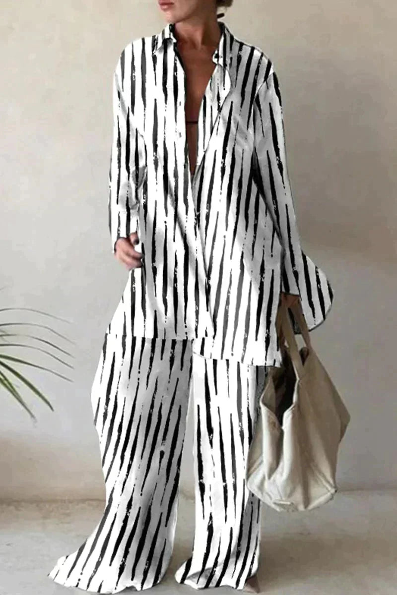 VM – Dames Tweedelige Set met Abstracte Print
