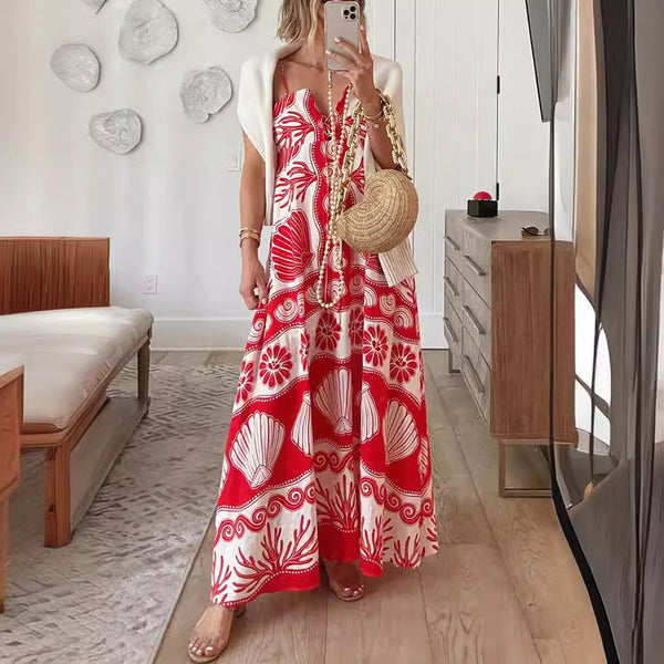 VM – Maxi-jurk met Schelpenprint – Licht & Zwierig voor Zomerlooks