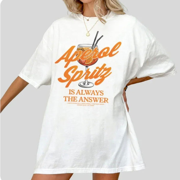 VM – Statement T-Shirt “Aperol Spritz Is Always the Answer”