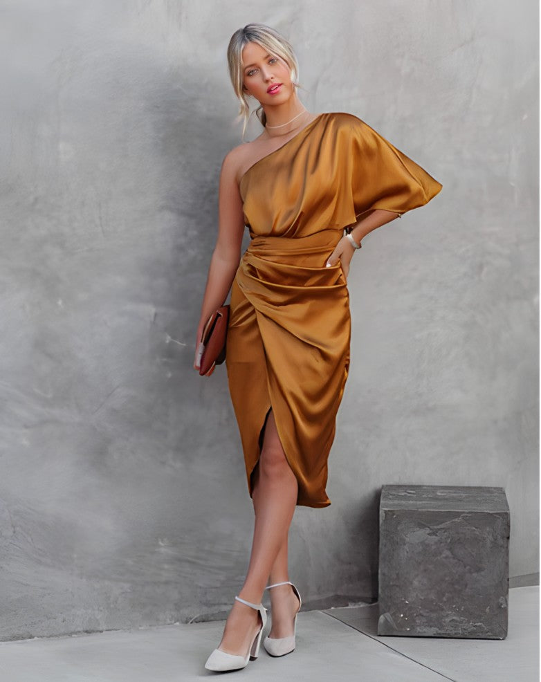 VM – One-Shoulder Jurk in Elegante Kleuren
