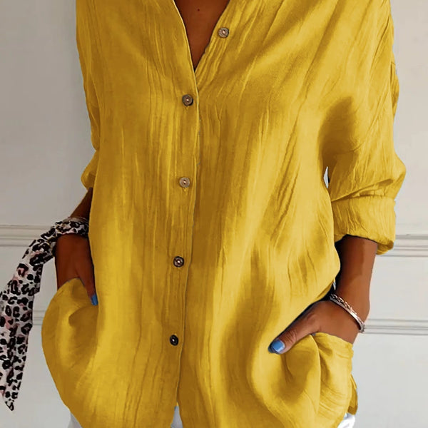VM – Elegant dames shirt met plooidetail en vloeiende pasvorm