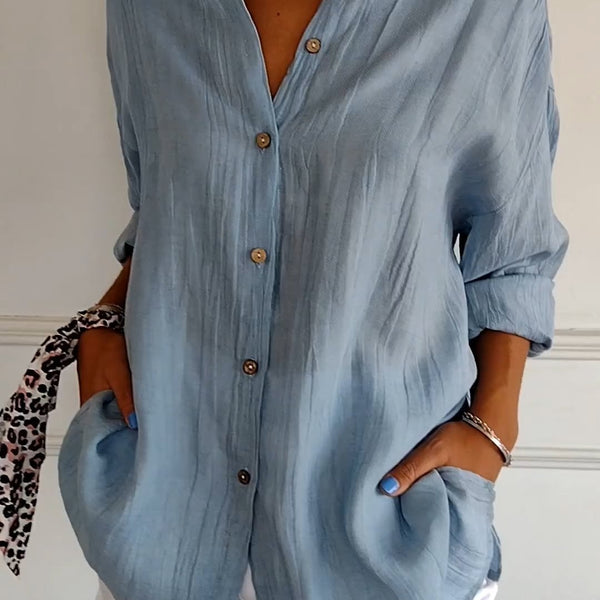 VM – Elegant dames shirt met plooidetail en vloeiende pasvorm