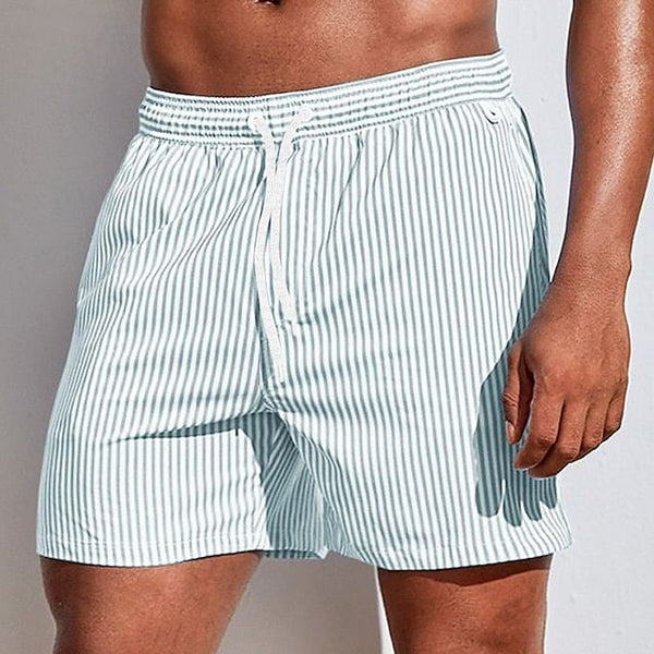 VM – Gestreepte heren zwemshorts met elastische tailleband