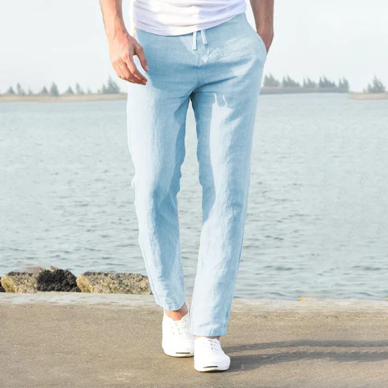 VM  – Linnen Broek met Relaxte Pasvorm en Verzorgde Look