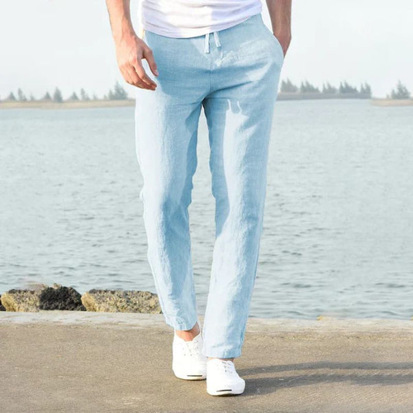 VM  – Linnen Broek met Relaxte Pasvorm en Verzorgde Look