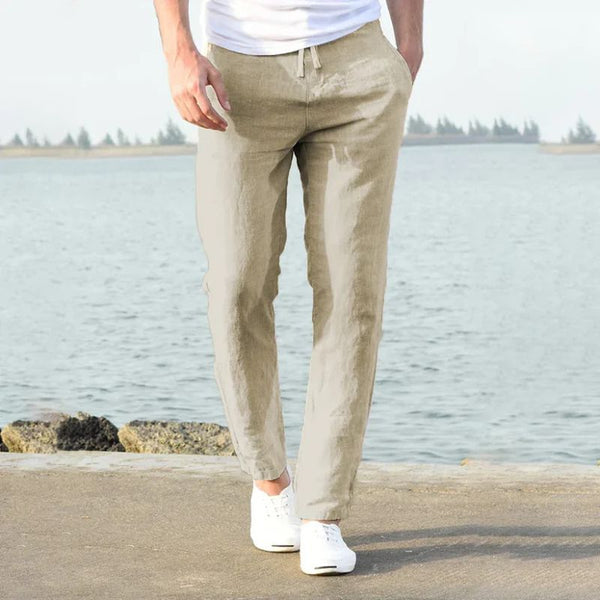 VM  – Linnen Broek met Relaxte Pasvorm en Verzorgde Look