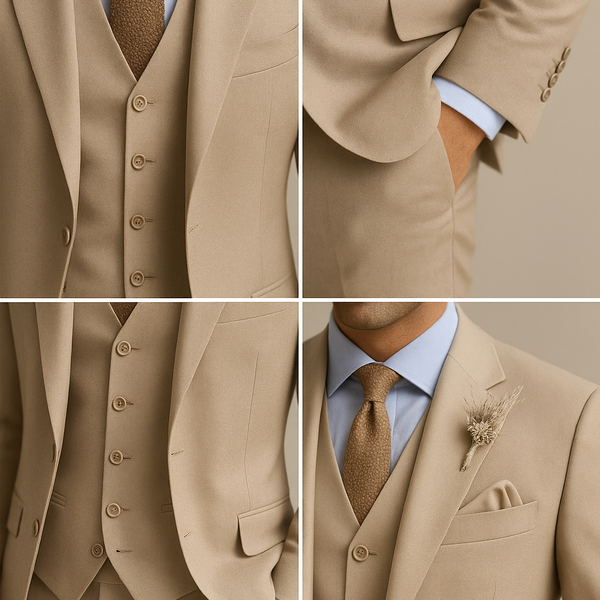 VM – 3-Delig Slim Fit Herenpak met Vest en Blazer