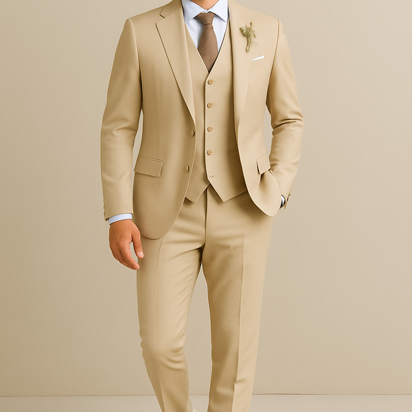 VM – 3-Delig Slim Fit Herenpak met Vest en Blazer