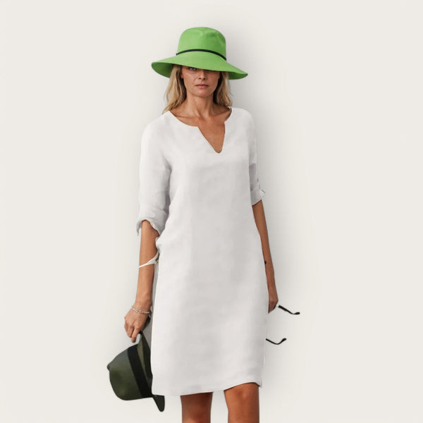 VM – Elegante Jurk met V-Hals en Soepel Silhouet – Dames